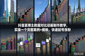 抖音某博主数据对比动画制作教学,实操完整案例+模板,快速起号涨粉-全网第一网赚项目资源库-中赚网 & 中创网 & 冒泡网 & 福缘网 - 小本轻创业与优质加盟项目首选平台