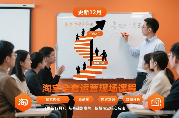 淘宝全套运营现场课程(更新12月)，从基础到高阶，拆解淘宝核心玩法-全网第一网赚项目资源库-中赚网 & 中创网 & 冒泡网 & 福缘网 - 小本轻创业与优质加盟项目首选平台