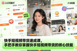 快手短视频带货速成课，手把手教你掌握快手短视频带货的核心技能-全网第一网赚项目资源库-中赚网 & 中创网 & 冒泡网 & 福缘网 - 小本轻创业与优质加盟项目首选平台