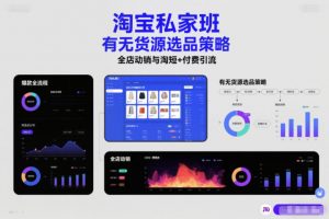 淘宝私家班,有无货源选品策略,高成功率爆款全流程打法,全店动销与淘短+付费引流(更新)-全网第一网赚项目资源库-中赚网 & 中创网 & 冒泡网 & 福缘网 - 小本轻创业与优质加盟项目首选平台