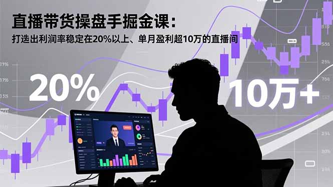 直播带货操盘手掘金课：打造出利润率稳定在20%以上、单月盈利超10万的直播间-全网第一网赚项目资源库-中赚网 & 中创网 & 冒泡网 & 福缘网 - 小本轻创业与优质加盟项目首选平台