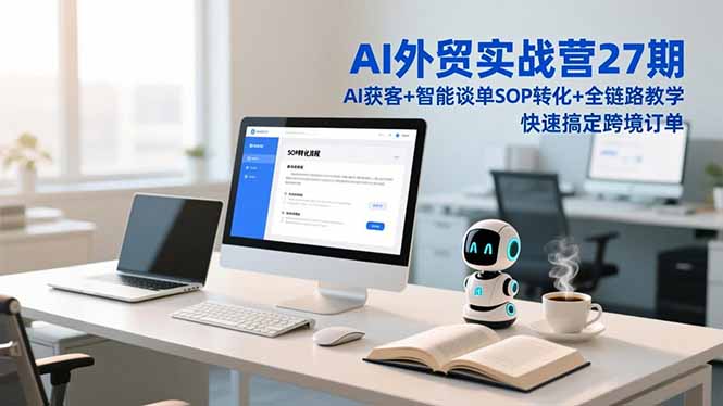 AI外贸实战营27期,AI获客+智能谈单+SOP转化+全链路教学,快速搞定跨境订单