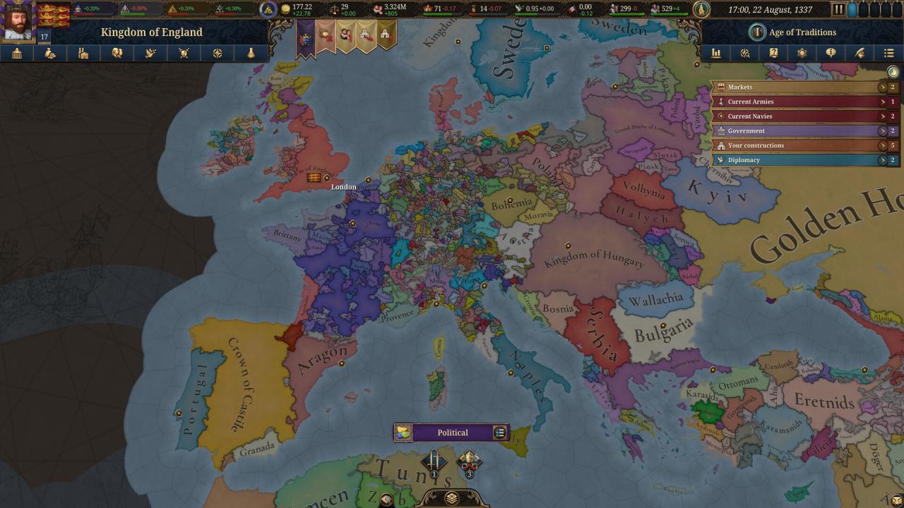 《欧陆风云5/Europa Universalis V》PC中文版下载-含v1.0.8
