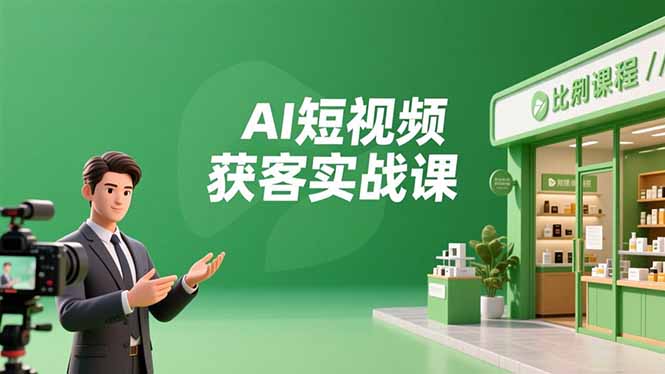AI短视频获客实战课，数字人创作、实体行业应用、精准引流，30天获取客源月入6万+-全网第一网赚项目资源库-中赚网 & 中创网 & 冒泡网 & 福缘网 - 小本轻创业与优质加盟项目首选平台