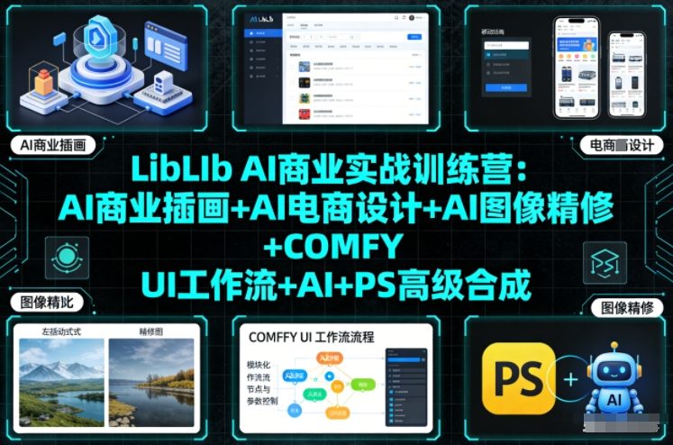 LibLIb AI商业实战训练营：AI商业插画+AI电商设计+AI图像精修+COMFY UI工作流+AI+PS高级合成-全网第一网赚项目资源库-中赚网 & 中创网 & 冒泡网 & 福缘网 - 小本轻创业与优质加盟项目首选平台
