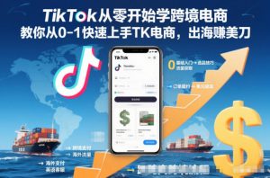 TikTok从零开始学跨境电商,教你从0-1快速上手TK电商,出海賺美刀-全网第一网赚项目资源库-中赚网 & 中创网 & 冒泡网 & 福缘网 - 小本轻创业与优质加盟项目首选平台