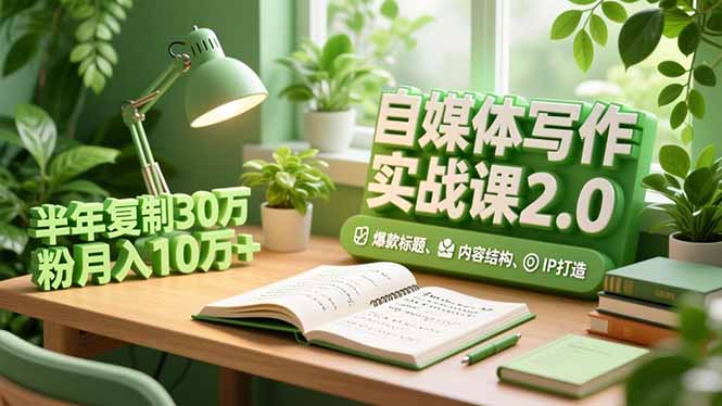 自媒体写作实战课2.0，爆款标题、内容结构、IP打造，半年复制30万粉月入10万+-全网第一网赚项目资源库-中赚网 & 中创网 & 冒泡网 & 福缘网 - 小本轻创业与优质加盟项目首选平台