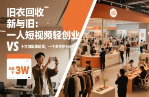 旧衣回收“新”与“旧”：一人短视频轻创业，VS十万加盟重运营，一个多月挣3W【揭秘】-全网第一网赚项目资源库-中赚网 & 中创网 & 冒泡网 & 福缘网 - 小本轻创业与优质加盟项目首选平台