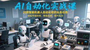 AI自动化实战课：20款智能机器人自动化您的业务任务，轻松节省时间，降低成本，提升利润-全网第一网赚项目资源库-中赚网 & 中创网 & 冒泡网 & 福缘网 - 小本轻创业与优质加盟项目首选平台
