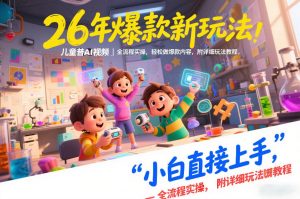 26年爆款新玩法，儿童科普AI视频，全流程实操，轻松做爆款内容，小白直接上手，附详细玩法教程-全网第一网赚项目资源库-中赚网 & 中创网 & 冒泡网 & 福缘网 - 小本轻创业与优质加盟项目首选平台