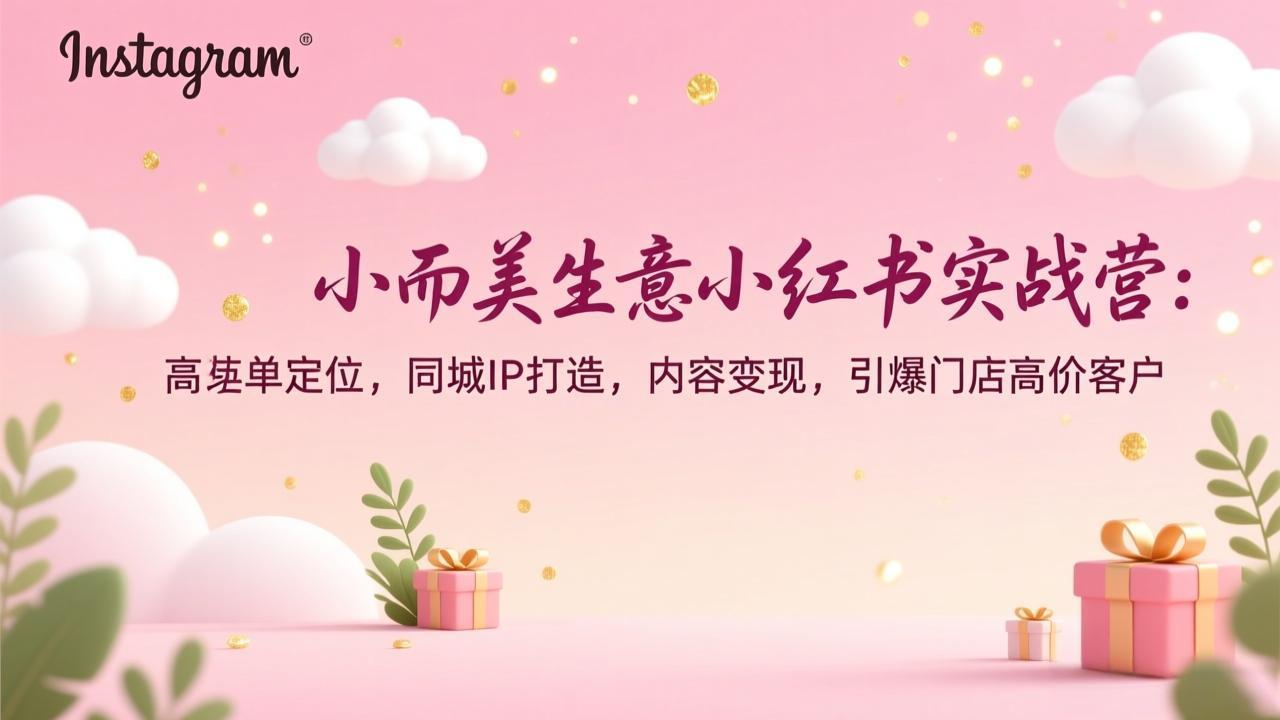 小而美生意小红书实战营：高客单定位，同城IP打造，内容变现，引爆门店高价客户-全网第一网赚项目资源库-中赚网 & 中创网 & 冒泡网 & 福缘网 - 小本轻创业与优质加盟项目首选平台