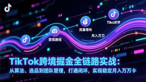 TikTok跨境掘金全链路实战：从算法、选品到团队管理，打通闭环，实现稳定月入万刀-全网第一网赚项目资源库-中赚网 & 中创网 & 冒泡网 & 福缘网 - 小本轻创业与优质加盟项目首选平台