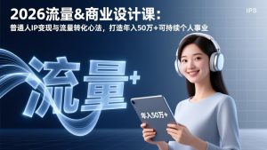 2026流量&商业设计课：普通人IP变现与流量转化心法，打造年入50万+可持续个人事业-全网第一网赚项目资源库-中赚网 & 中创网 & 冒泡网 & 福缘网 - 小本轻创业与优质加盟项目首选平台