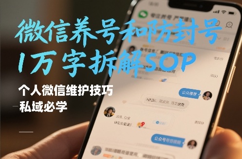 微信养号和防封号1万字拆解SOP，个人微信维护技巧，私域必学【文档】-全网第一网赚项目资源库-中赚网 & 中创网 & 冒泡网 & 福缘网 - 小本轻创业与优质加盟项目首选平台