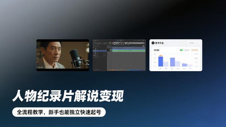 人物纪录片解说变现，全流程教学，新手也能独立快速起号-全网第一网赚项目资源库-中赚网 & 中创网 & 冒泡网 & 福缘网 - 小本轻创业与优质加盟项目首选平台