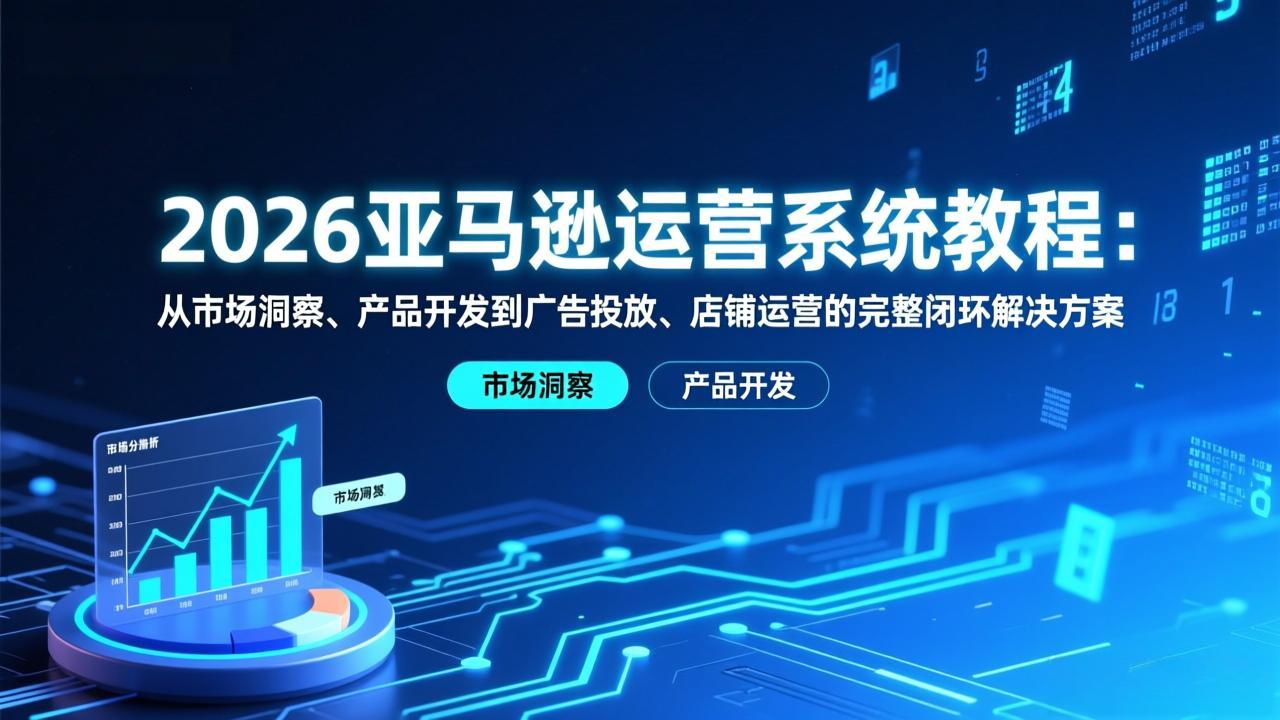 2026亚马逊运营系统教程：从市场洞察、产品开发到广告投放、店铺运营的完整闭环解决方案-全网第一网赚项目资源库-中赚网 & 中创网 & 冒泡网 & 福缘网 - 小本轻创业与优质加盟项目首选平台
