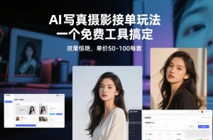 AI写真摄影接单玩法,一个免费工具搞定,效果惊艳,单价50-100每套-全网第一网赚项目资源库-中赚网 & 中创网 & 冒泡网 & 福缘网 - 小本轻创业与优质加盟项目首选平台