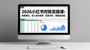 2026小红书对账实操课:数据导出、收入成本核算、经营分析,掌握全流程-全网第一网赚项目资源库-中赚网 & 中创网 & 冒泡网 & 福缘网 - 小本轻创业与优质加盟项目首选平台