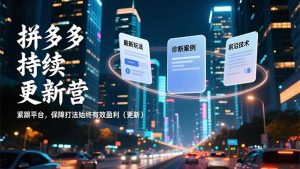 拼多多持续更新营,最新玩法、诊断案例、前沿技术,紧跟平台,保障打法始终有效盈利(更新-全网第一网赚项目资源库-中赚网 & 中创网 & 冒泡网 & 福缘网 - 小本轻创业与优质加盟项目首选平台