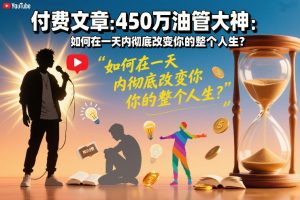 付费文章：450万油管大神：如何在一天内彻底改变你的整个人生？-全网第一网赚项目资源库-中赚网 & 中创网 & 冒泡网 & 福缘网 - 小本轻创业与优质加盟项目首选平台