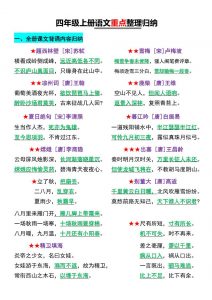 四年级上语文重点整理归纳-全网第一网赚项目资源库-中赚网 & 中创网 & 冒泡网 & 福缘网 - 小本轻创业与优质加盟项目首选平台