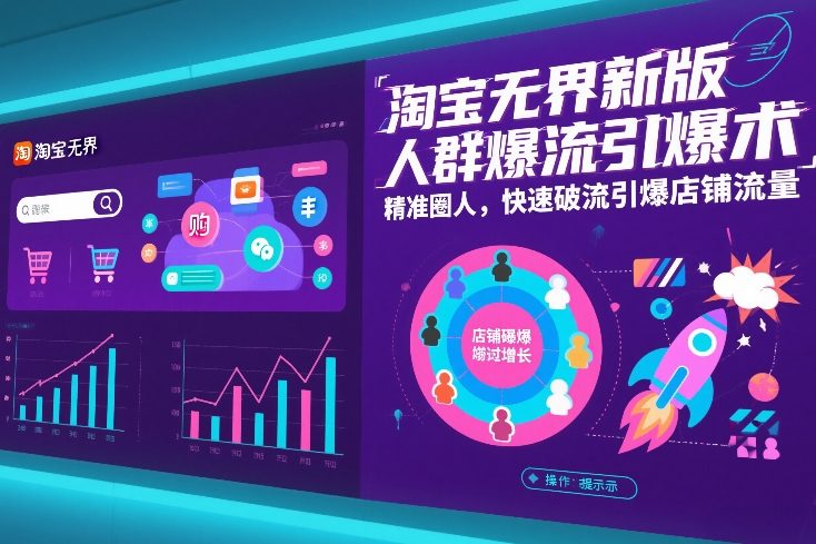 淘宝无界新版人群爆流引爆术，精准圈人，快速破流引爆店铺流量-全网第一网赚项目资源库-中赚网 & 中创网 & 冒泡网 & 福缘网 - 小本轻创业与优质加盟项目首选平台
