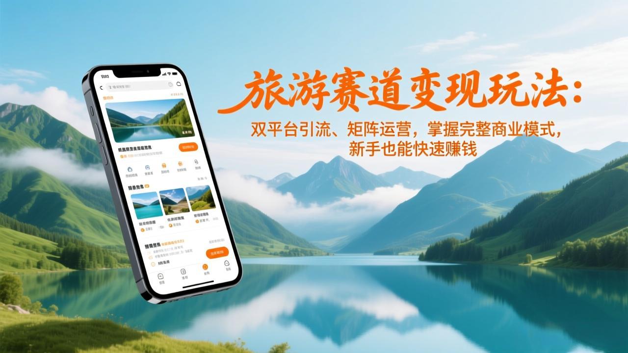旅游赛道变现玩法：双平台引流、矩阵运营，掌握完整商业模式，新手也能快速赚钱-全网第一网赚项目资源库-中赚网 & 中创网 & 冒泡网 & 福缘网 - 小本轻创业与优质加盟项目首选平台
