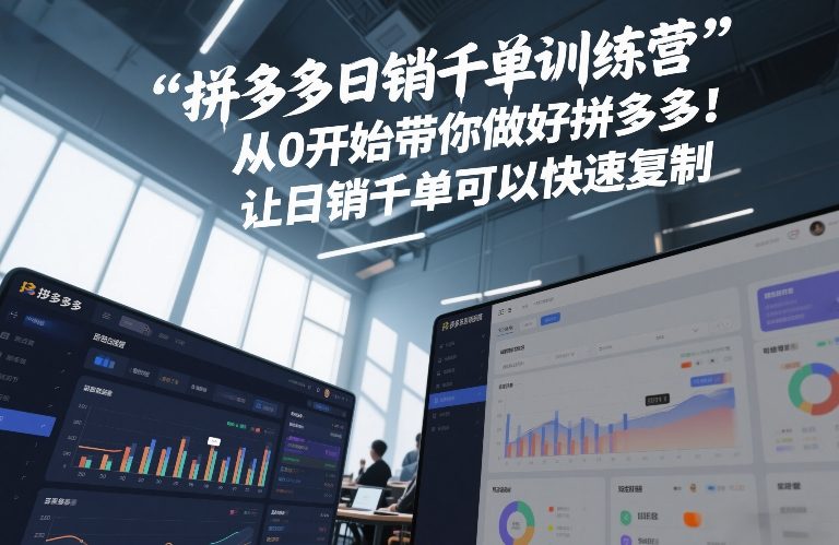拼多多日销千单训练营，从0开始带你做好拼多多，让日销千单可以快速复制(更新26年1月)-全网第一网赚项目资源库-中赚网 & 中创网 & 冒泡网 & 福缘网 - 小本轻创业与优质加盟项目首选平台