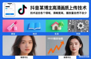 抖音某博主视频高清画质上传技术,技术适合各个领域,清晰度高,播放量自然不会少-全网第一网赚项目资源库-中赚网 & 中创网 & 冒泡网 & 福缘网 - 小本轻创业与优质加盟项目首选平台