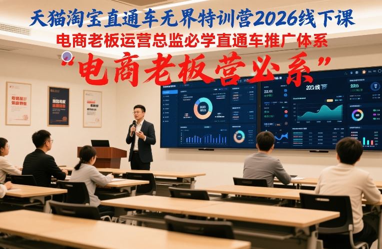 天猫淘宝直通车无界特训营2026线下课，电商老板运营总监必学直通车推广体系-全网第一网赚项目资源库-中赚网 & 中创网 & 冒泡网 & 福缘网 - 小本轻创业与优质加盟项目首选平台