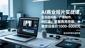 AI商业短片实战课，全流程拆解、广告制作、IP打造，掌握商用技能，单项目报价1000-5000元-全网第一网赚项目资源库-中赚网 & 中创网 & 冒泡网 & 福缘网 - 小本轻创业与优质加盟项目首选平台