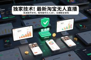 独家技术！最新淘宝无人直播：无违规不封号，矩阵操作日入1K+，长期稳定变现【揭秘】-全网第一网赚项目资源库-中赚网 & 中创网 & 冒泡网 & 福缘网 - 小本轻创业与优质加盟项目首选平台
