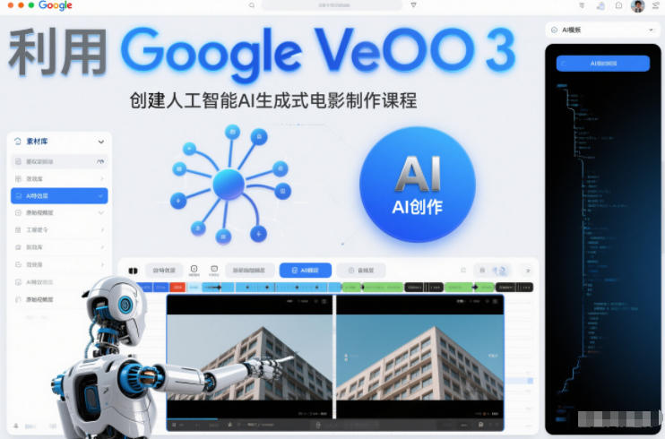 利l用Google Veo 3创建人工智能AI生成式电影制作课程，使用人工智能的力量创建令人惊叹的视频-全网第一网赚项目资源库-中赚网 & 中创网 & 冒泡网 & 福缘网 - 小本轻创业与优质加盟项目首选平台