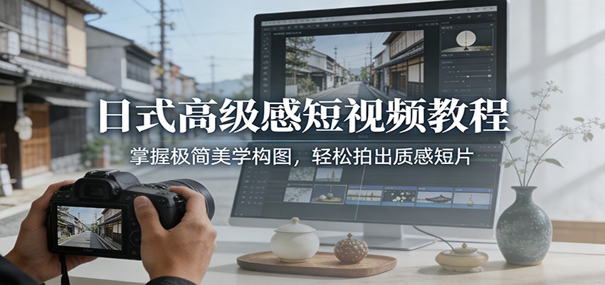 日式高级感短视频教程：掌握极简美学构图，轻松拍出质感短片-全网第一网赚项目资源库-中赚网 & 中创网 & 冒泡网 & 福缘网 - 小本轻创业与优质加盟项目首选平台