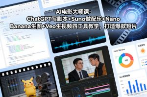 AI电影大师课：ChatGPT写脚本+Suno做配乐+Nano Banana生图+Veo生视频，打造爆款短片-全网第一网赚项目资源库-中赚网 & 中创网 & 冒泡网 & 福缘网 - 小本轻创业与优质加盟项目首选平台