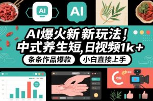 AI爆火新玩法，中式养生短视频，日收益1k+条条作品爆款，小白直接上手，附详细教程-全网第一网赚项目资源库-中赚网 & 中创网 & 冒泡网 & 福缘网 - 小本轻创业与优质加盟项目首选平台