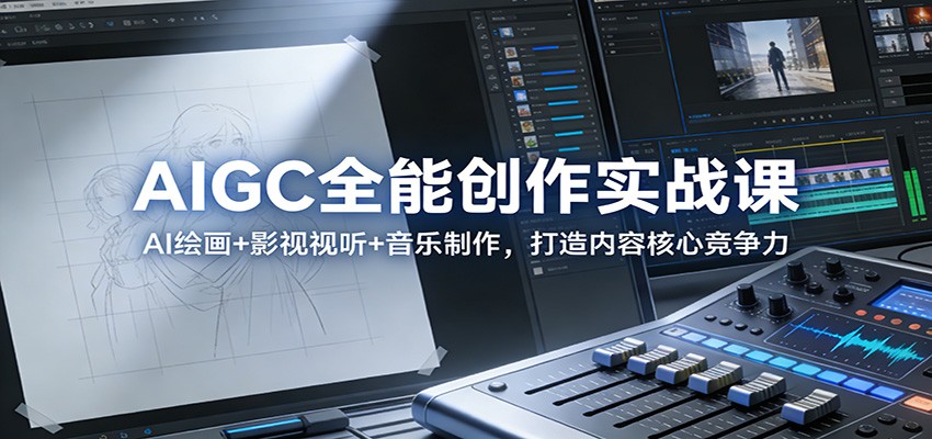 AIGC全能创作实战课：AI绘画+影视视听+音乐制作，打造内容核心竞争力-全网第一网赚项目资源库-中赚网 & 中创网 & 冒泡网 & 福缘网 - 小本轻创业与优质加盟项目首选平台