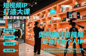 短视频ip打造大课，实体店老板玩转线上攻略-全网第一网赚项目资源库-中赚网 & 中创网 & 冒泡网 & 福缘网 - 小本轻创业与优质加盟项目首选平台