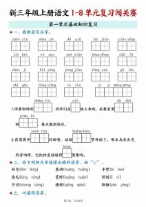 新三上语文期末1-8单元复习闯关赛（含答案19页）-全网第一网赚项目资源库-中赚网 & 中创网 & 冒泡网 & 福缘网 - 小本轻创业与优质加盟项目首选平台