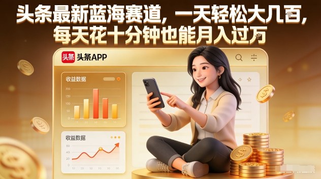 头条最新蓝海赛道，一天轻松大几张，每天花十分钟也能月入过1W【揭秘】-全网第一网赚项目资源库-中赚网 & 中创网 & 冒泡网 & 福缘网 - 小本轻创业与优质加盟项目首选平台