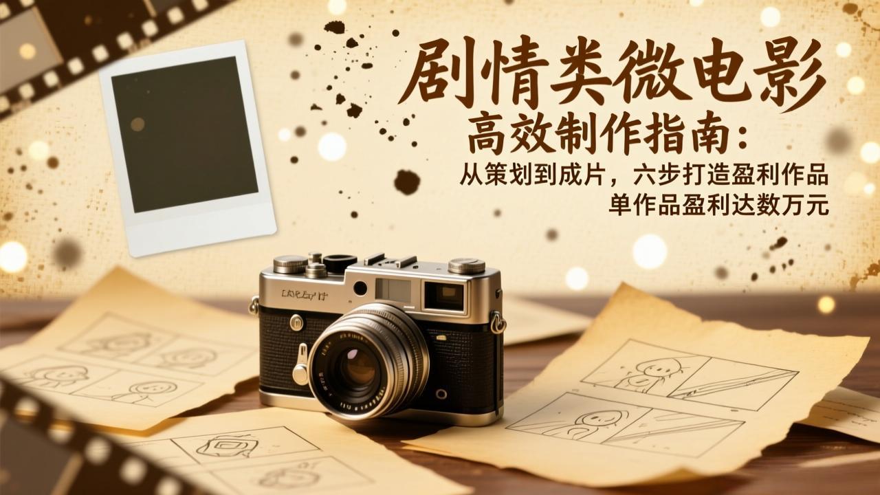 剧情类微电影高效制作指南：从策划到成片，六步打造盈利作品，单作品盈利达数万元-全网第一网赚项目资源库-中赚网 & 中创网 & 冒泡网 & 福缘网 - 小本轻创业与优质加盟项目首选平台