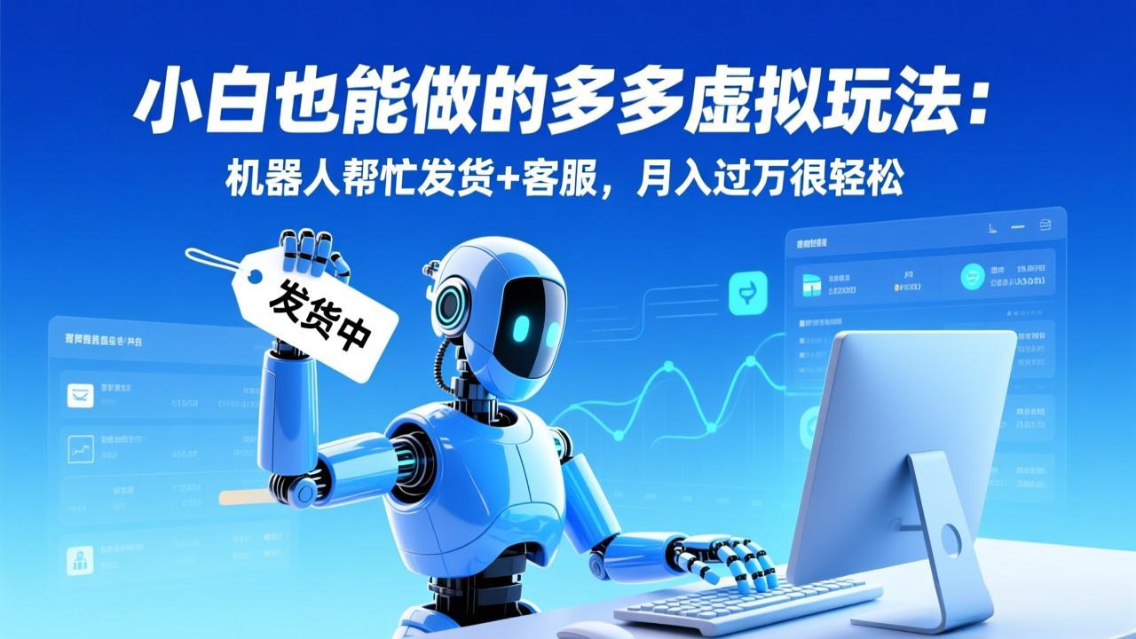 小白也能做的多多虚拟玩法：机器人帮忙发货+客服，月入过万很轻松-全网第一网赚项目资源库-中赚网 & 中创网 & 冒泡网 & 福缘网 - 小本轻创业与优质加盟项目首选平台