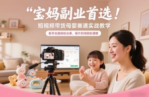 宝妈副业首选！短视频带货母婴赛道实战教学，新手也能轻松出单，碎片时间轻松增收-全网第一网赚项目资源库-中赚网 & 中创网 & 冒泡网 & 福缘网 - 小本轻创业与优质加盟项目首选平台