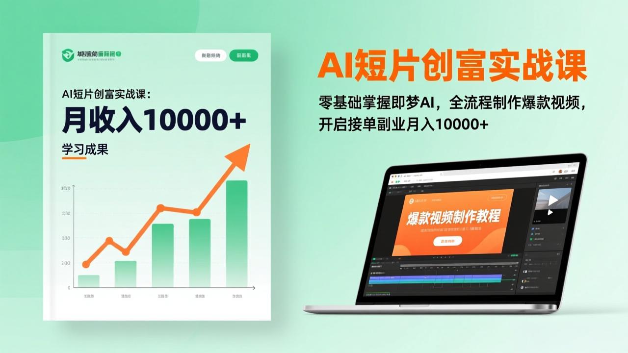 AI短片创富实战课：零基础掌握即梦AI，全流程制作爆款视频，开启接单副业月入10000+(更新-全网第一网赚项目资源库-中赚网 & 中创网 & 冒泡网 & 福缘网 - 小本轻创业与优质加盟项目首选平台