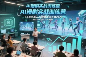 AI漫剧实战训练营,3D商业真人AI短剧漫剧引爆2026,流量红利期已至,入场正当时-全网第一网赚项目资源库-中赚网 & 中创网 & 冒泡网 & 福缘网 - 小本轻创业与优质加盟项目首选平台