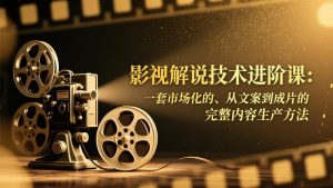 影视解说技术进阶课：一套市场化的、从文案到成片的完整内容生产方法-全网第一网赚项目资源库-中赚网 & 中创网 & 冒泡网 & 福缘网 - 小本轻创业与优质加盟项目首选平台