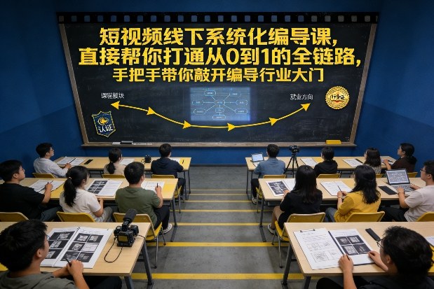 短视频线下系统化编导课，直接帮你打通从0到1的全链路，手把手带你敲开编导行业大门-全网第一网赚项目资源库-中赚网 & 中创网 & 冒泡网 & 福缘网 - 小本轻创业与优质加盟项目首选平台