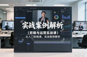 剪辑与运营实战课，从入门到精通，实战案例解析(更新2026)-全网第一网赚项目资源库-中赚网 & 中创网 & 冒泡网 & 福缘网 - 小本轻创业与优质加盟项目首选平台