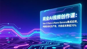 商业AI视频创作课:Veo 3/Sora 2/Nano Banana集成应用,构建自动化生产线,内容成本降低70%-全网第一网赚项目资源库-中赚网 & 中创网 & 冒泡网 & 福缘网 - 小本轻创业与优质加盟项目首选平台