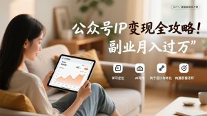 公众号IP变现全攻略，学习定位、AI写作、钩子设计与转化，构建获客闭环，副业月入过万-全网第一网赚项目资源库-中赚网 & 中创网 & 冒泡网 & 福缘网 - 小本轻创业与优质加盟项目首选平台